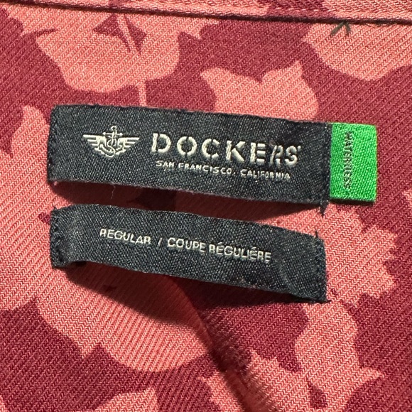 Vintage Y2K Dockers Women's Red Floral Button Down Shirt new with tags - Picture 9 of 9